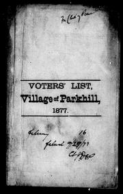 Cover of: Voters' list, village of Parkhill, 1877