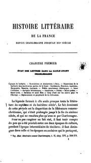 Cover of: Histoire littéraire de la France sous Charlemagne et durant les Xe et XIe siècles