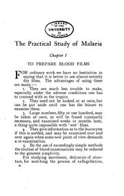 Cover of: The Practical study of malaria and other blood parasites