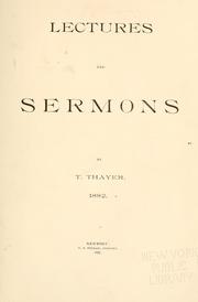 Cover of: Lectures and sermons, 1882
