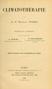 Cover of: Climatothérapie by Hermann Weber