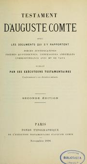 Testament d'Auguste Comte by Auguste Comte