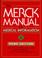 Cover of: The Merck Manual of Medical Information