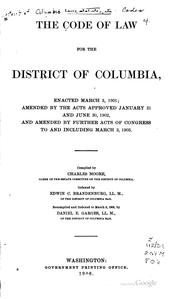 Cover of: The code of law for the District of Columbia