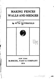 Cover of: Making fences, walls and hedges by William Harold Butterfield
