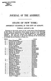 Cover of: Journal of the Assembly of the State of New York by New York (State ). Legislature. Assembly , New York (State ), Assembly , Legislature