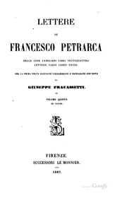 Cover of: Lettere di Francesco Petrarca: delle cose familiari libri ventiquattro ... by Francesco Petrarca