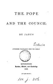 Cover of: The Pope and the council, by Janus [with the collaboration of J.N. Huber and J. Friedrich]. Transl