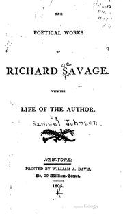 Cover of: The poetical works of Richard Savage. by Richard Savage