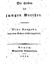 Cover of: Die Leiden des jungen Werther by Johann Wolfgang von Goethe