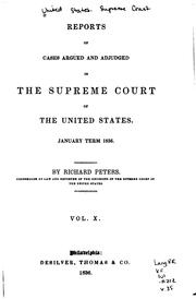Cover of: Reports of Cases Argued and Adjudged in the Supreme Court of the United States