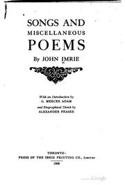Cover of: Songs and miscellaneous poems