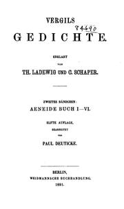 Cover of: Vergils Gedichte by Publius Vergilius Maro, Paul John , Th. Ladewig, C . Schaper, Paul Deuticke