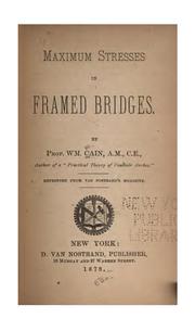 Cover of: Maximum Stresses in Framed Bridges
