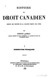 Cover of: Histoire du droit canadien by Edmond Lareau