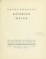 Cover of: Heinrich Heine: mit zwei Radierungen von Hermann Struck, drei Bildbeigaben und einem Schriftfaksimile