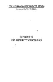 Cover of: Apparitions and thought-transference: An Examination of the Evidence of Telepathy
