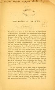 Cover of: The lesson of the hour. by Edward James Young