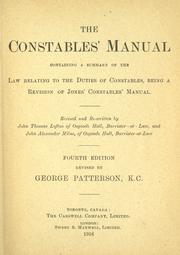 Cover of: The constables' manual by John Thomas Loftus