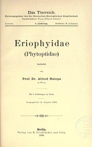 Cover of: Eriophyidae (Phytoptidae) by Alfred Nalepa