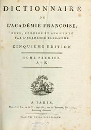 Cover of: Dictionnaire de l'Académie française