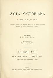 Cover of: Acta Victoriana. | 