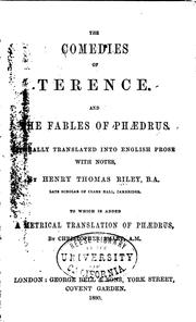 Cover of: The Comedies of Terence: And the Fables of Phædrus