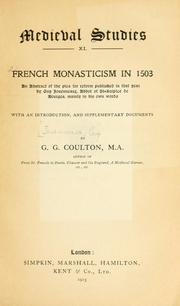 Cover of: French monasticism in 1503 ...