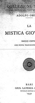 Cover of: La Mistica giovannea: saggio critico con nuova traduzione dei testi