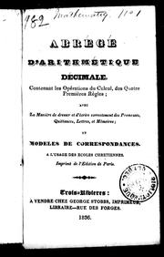 Cover of: Abrégé d'arithmétique décimale by 