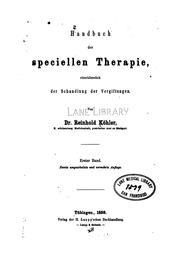 Cover of: Handbuch der speciellen Therapie v. 2