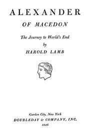 Cover of: Alexander of Macedon