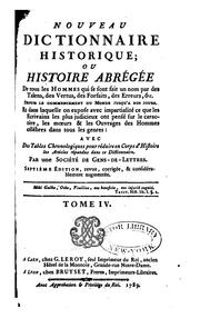 Cover of: Nouveau dictionnaire historique, ou, Histoire abrégée de tous les hommes qui se sont fait un nom ...