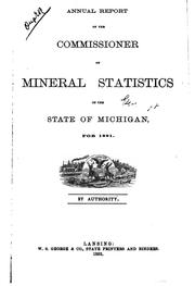 Cover of: Annual Report of the Commissioner of Mineral Statistics of the State of ...