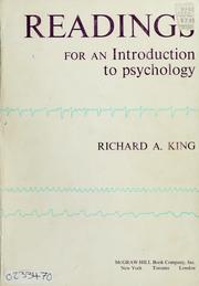 Cover of: Readings for an introduction to psychology. by Richard Austin King
