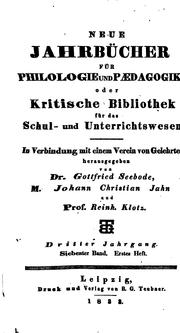 Cover of: Neue Jahrbücher für Philologie und Paedagogik by Alfredus Fleckeisen , Hermann Masius