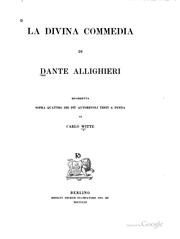 Cover of: La Divina commedia by Dante Alighieri, Karl Witte