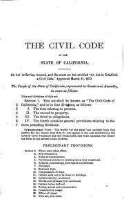 Cover of: Report of the commissioners for the revision and reform of the law ... Revised Civil Code. by California. Commission for Revision and Reform of the Law.