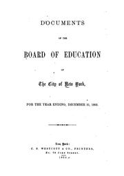 Cover of: Documents of the Board of Education of the City of New York | 
