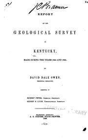 [First-]fourth report of the Geological survey in Kentucky made during the years 1854 to 1859