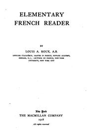 Cover of: Elementary French reader