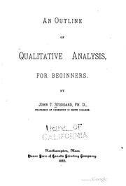 Cover of: An outline of qualitative analysis | John Tappan Stoddard