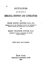 Cover of: Outlines for the study of Biblical history and literature by Frank Knight Sanders