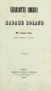 Cover of: Charlotte Corday et Madame Roland
