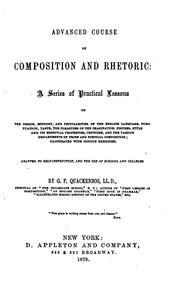 Cover of: Advanced Course of Composition and Rhetoric