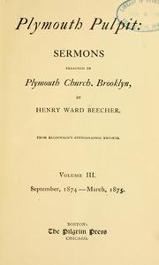 Plymouth pulpit by Henry Ward Beecher