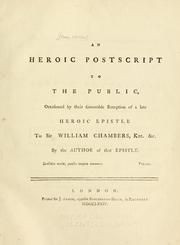 Cover of: An heroic postscript to the public by William Mason
