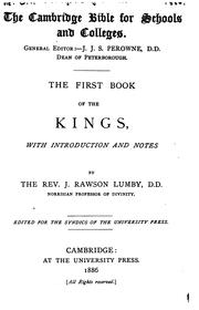 Cover of: The First Book of the Kings: commentary
