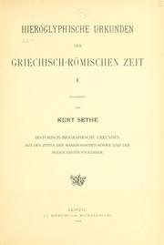 Cover of: Urkunden des aegyptischen Altertums by in Verbindung mit Kurt Sethe und Heinrich Schäfer, hrsg. von Georg Steindorff.