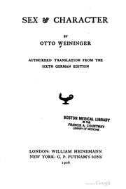 Cover of: Sex & character. by Otto Weininger